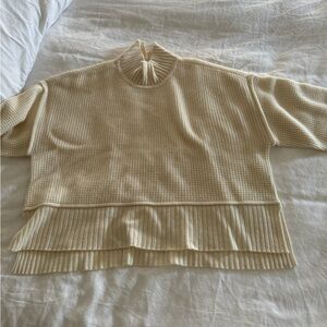 Pilcro Cocoabella Mock Neck 100% cashmere sweater.